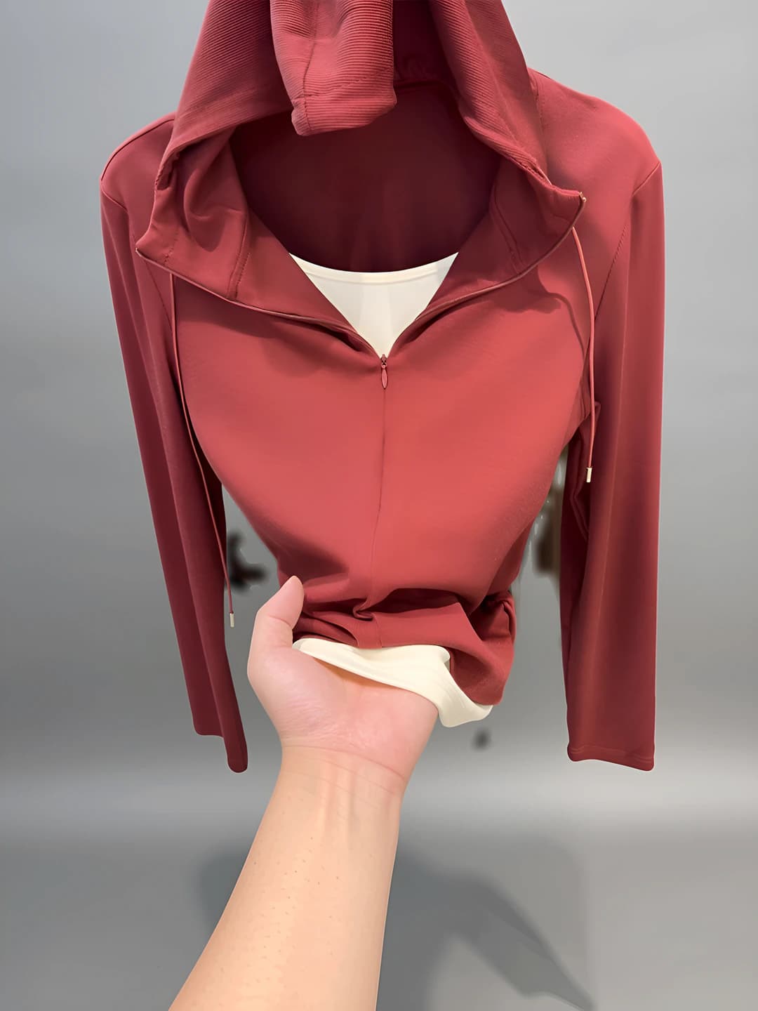 Women's autumn hoodie with long sleeve, slimming, fake two-piece style, irregular fit