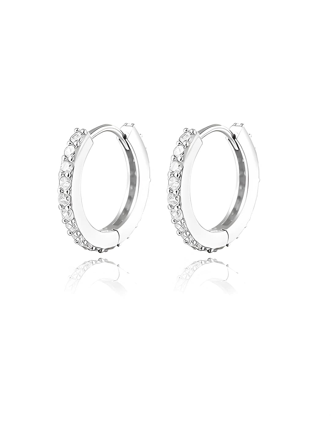 Silver 10mm hoop earrings pair