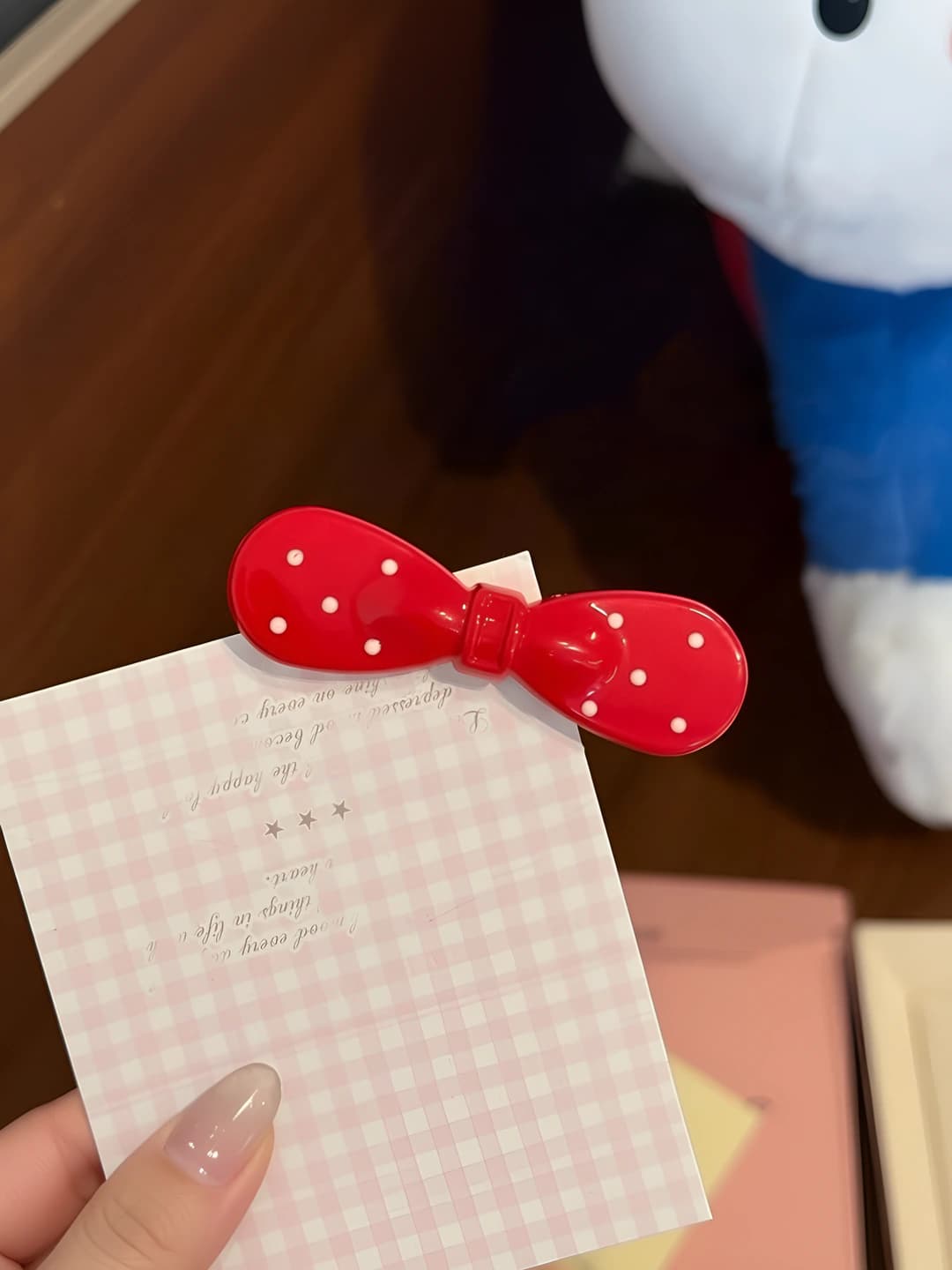 1# Macaron bow hair clip - Red