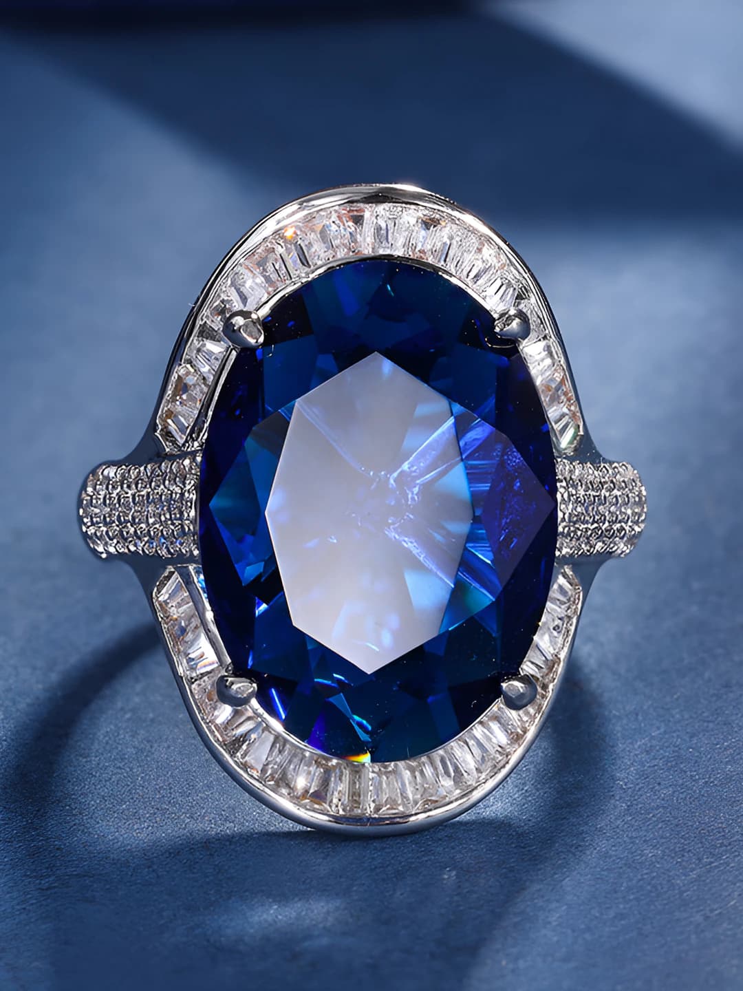 Blue glass ring