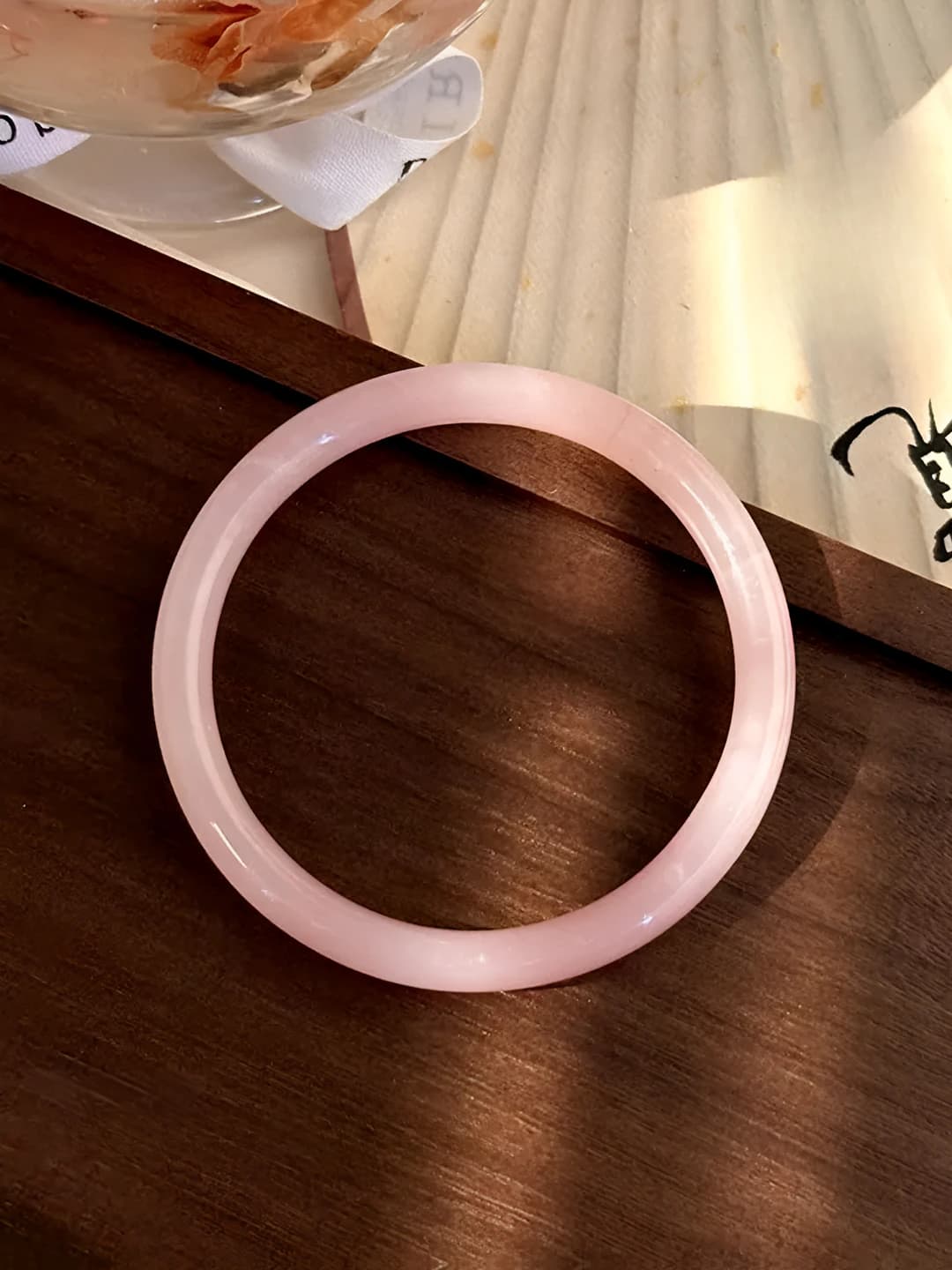 Толстый браслет, Jade розовый, 62mm