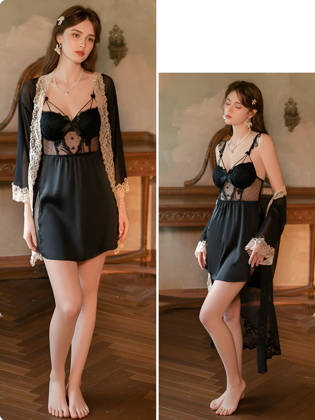 6285 Qora (Tashqi kurtka + kamari)