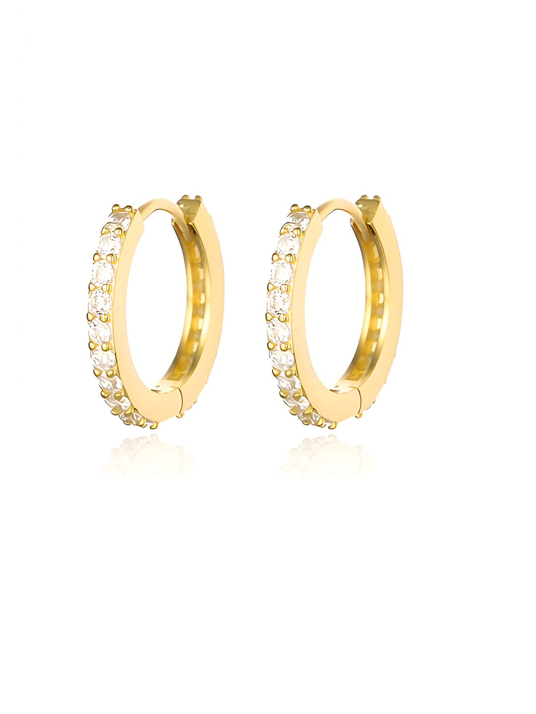 Gold 10mm hoop earrings pair