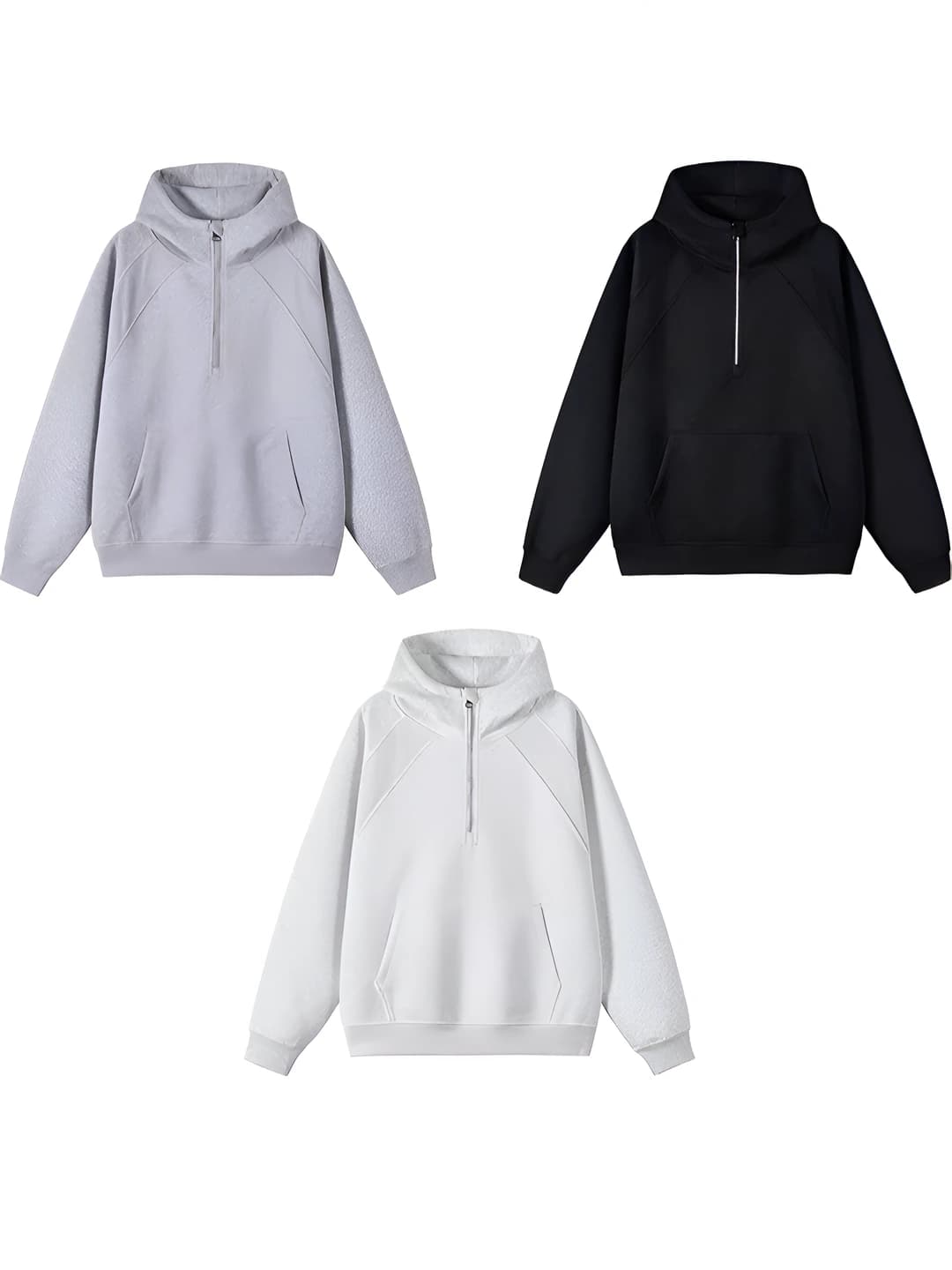 Women's spring-autumn plus size loose fit thin cotton and polyester zip hoodie