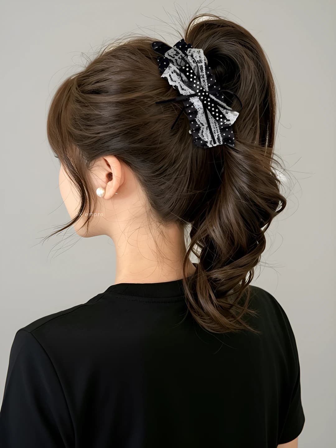 1# Black polka dot, 13 cm
