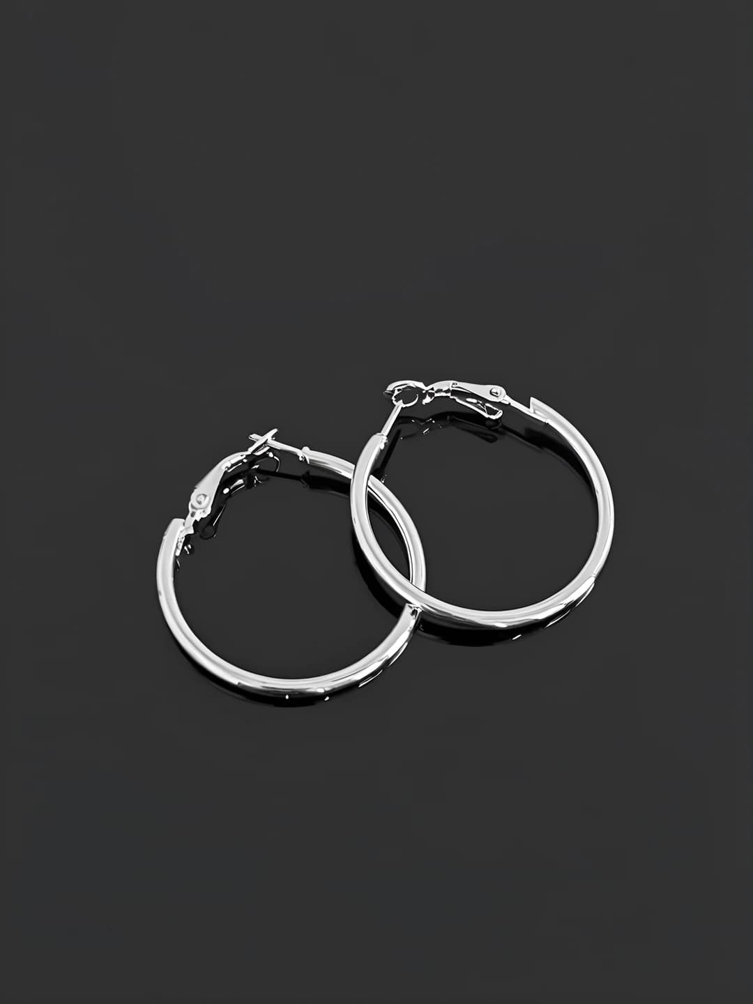 2# Простое кольцо серьги 3cm - клипсы
