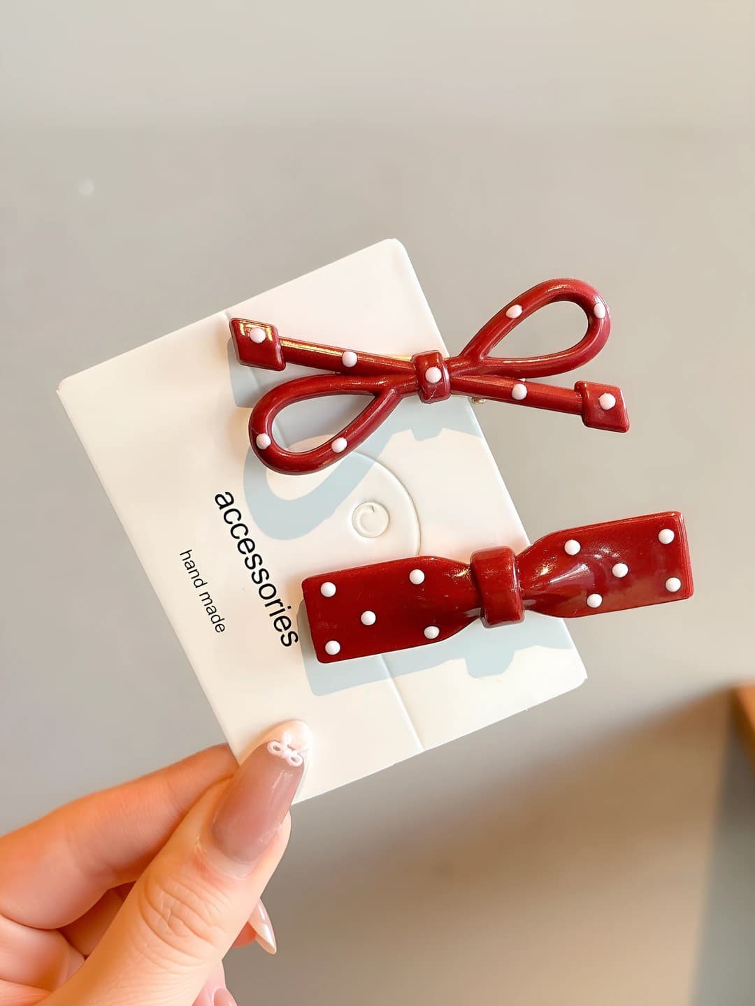 2# Red polka dot pair 5 cm
