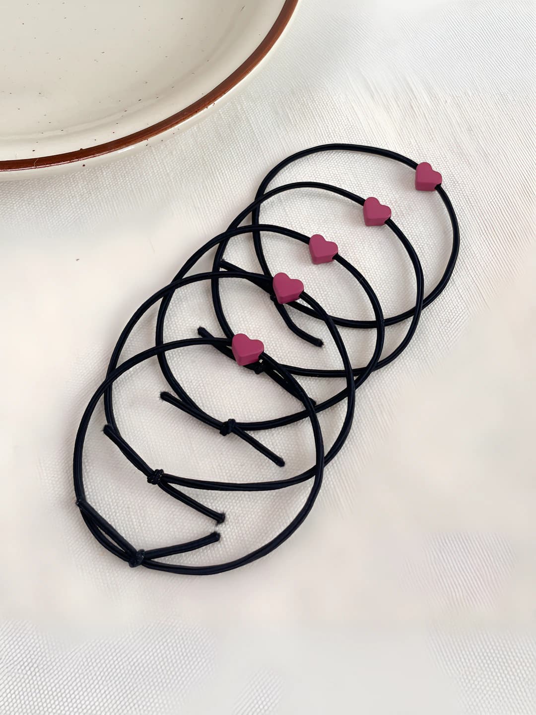 3# Wine red heart, 5 pcs