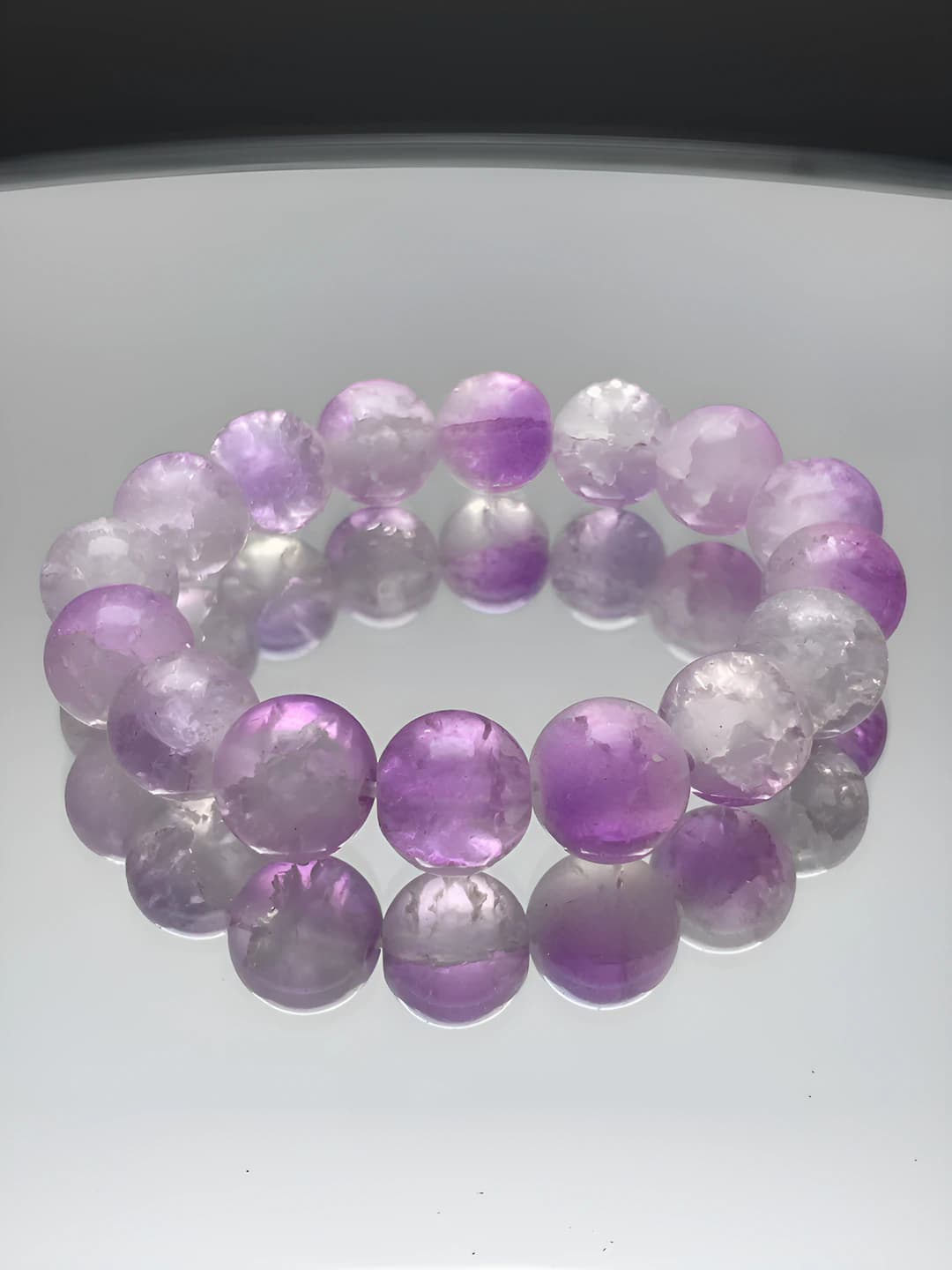 S301-12MM Light purple ice crack bracelet #SZ1208