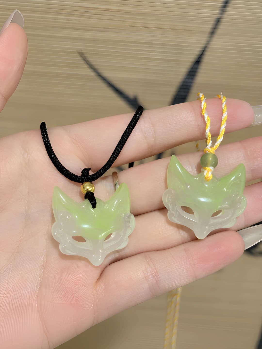 Chinese style fox woven protective pendant necklace for couples and friends