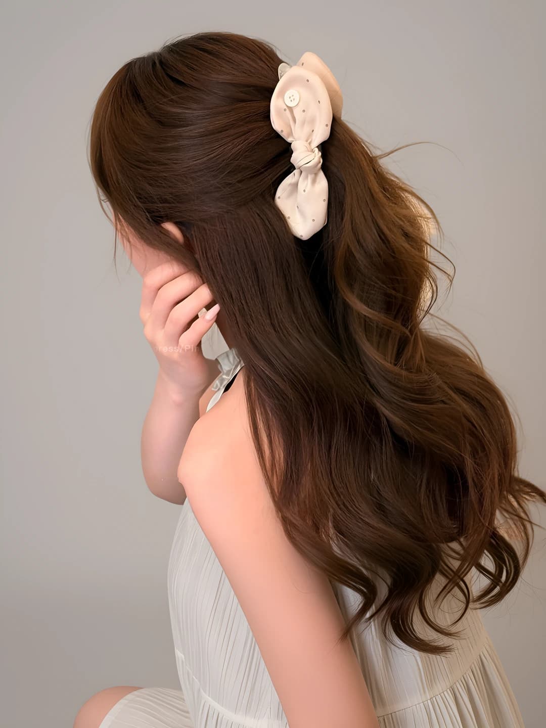 1# Розовый зажим-бабочка основа ~12.5cm
