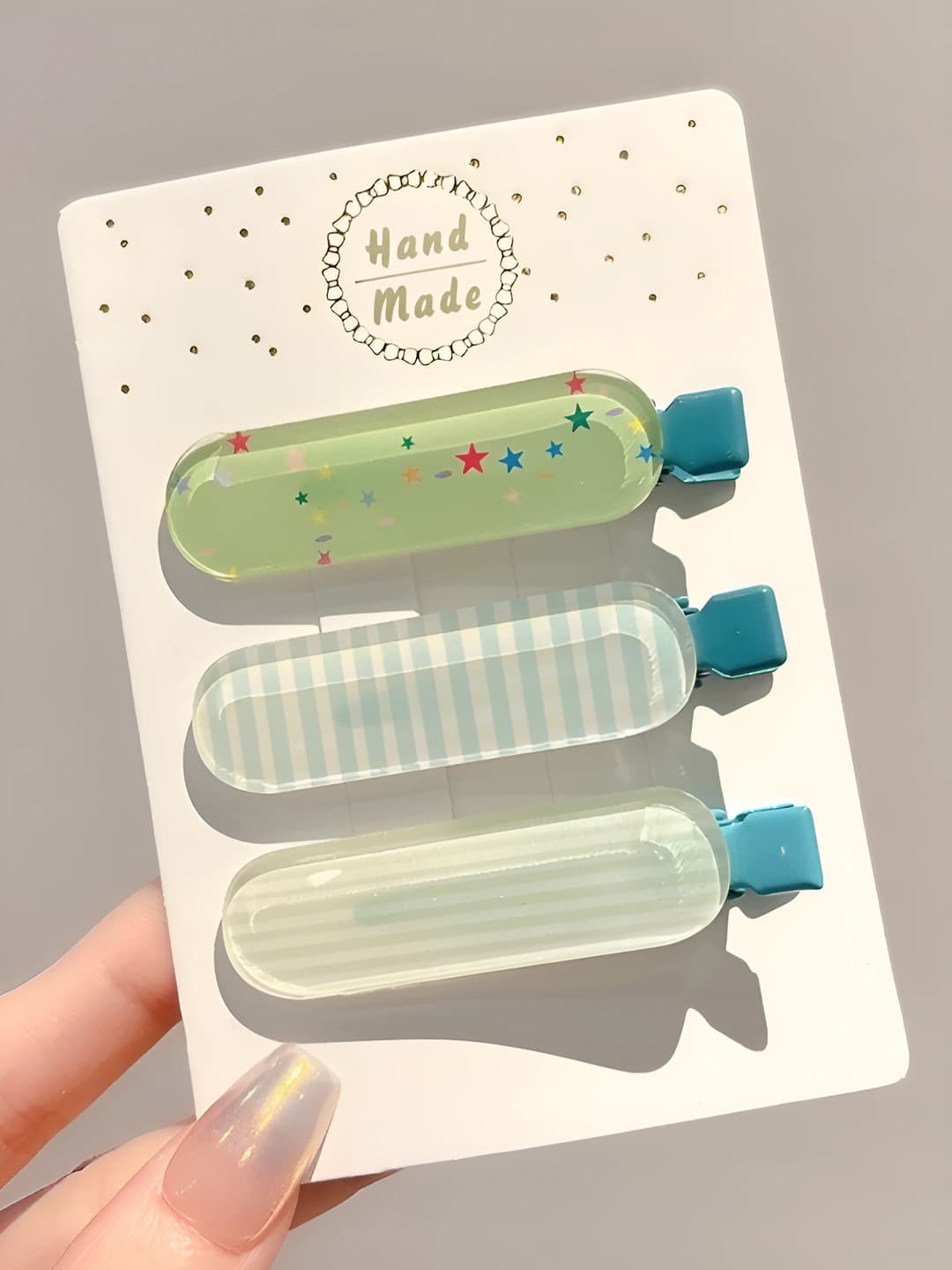 Green jelly, 3 pcs, 6 cm