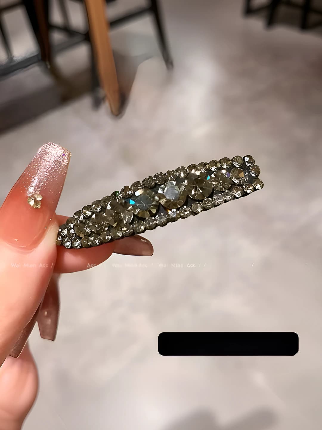 1# Gunmetal hair clip (5 cm)