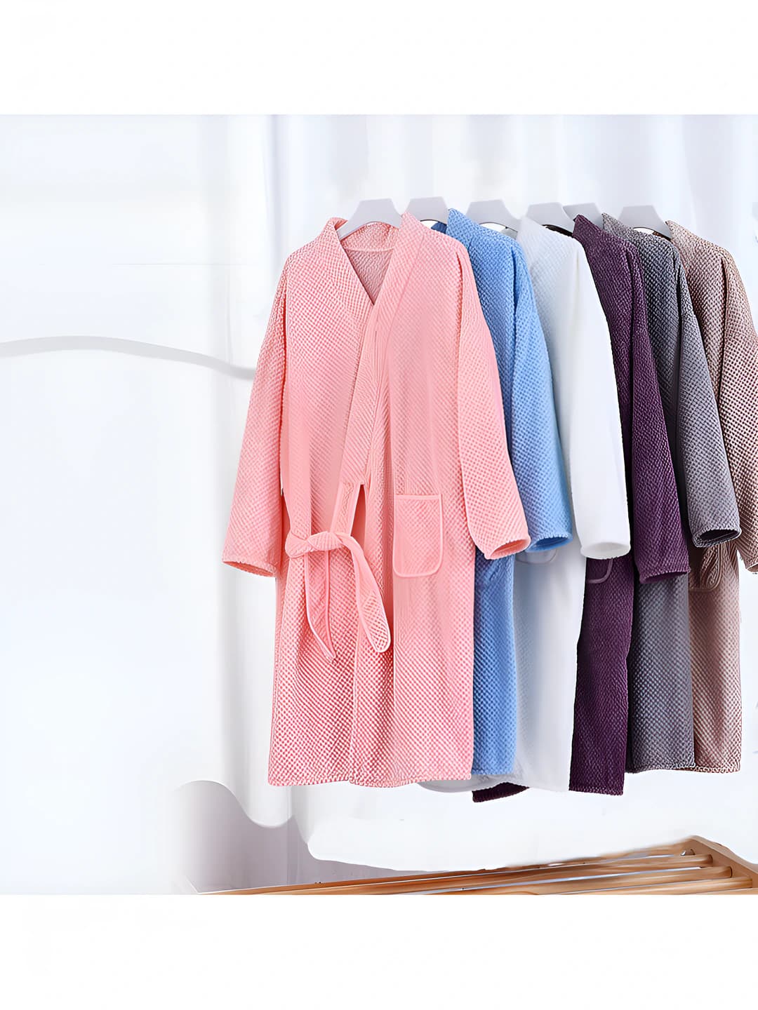 Women's coral fleece house robe, thickened, long sleeve, quick-dry, autumn-winter