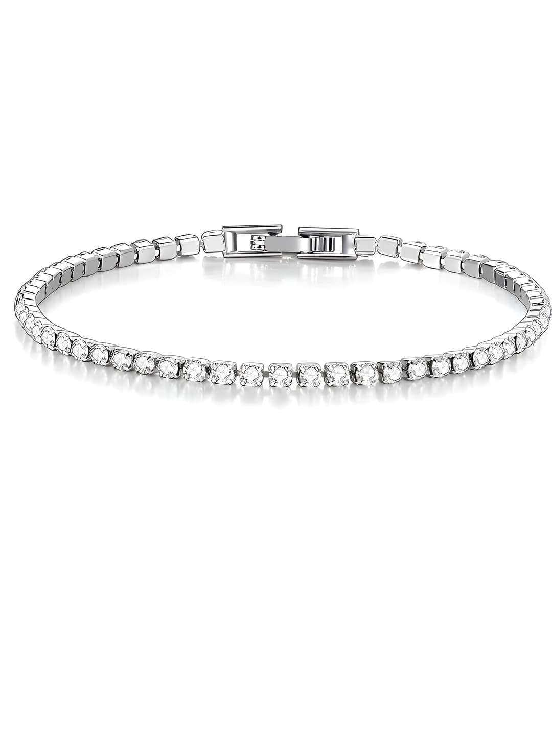 Браслет 3mm, белое золото, 17cm