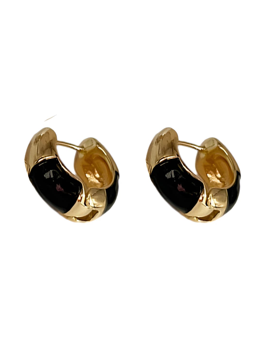 Women's French small circle stud earrings, copper, U-shape, sweet cool style