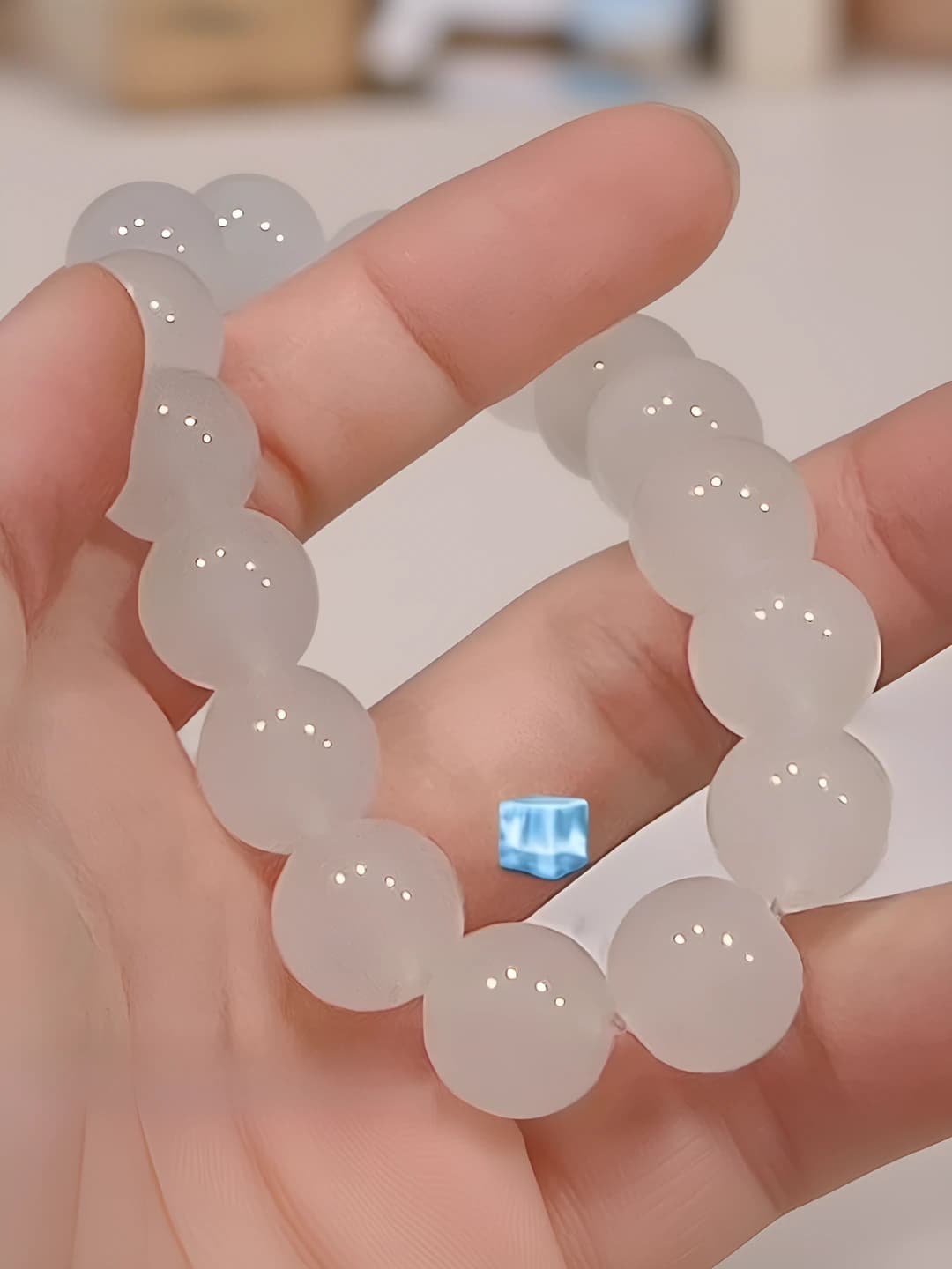 12MM прозрачный белый стекло бусы