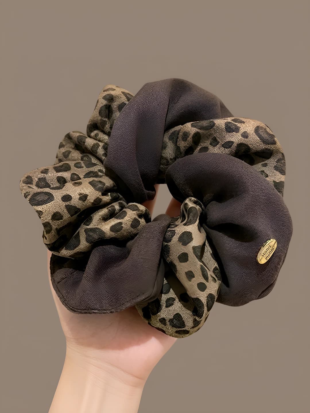 3# Leopard double scrunchie ~12 cm