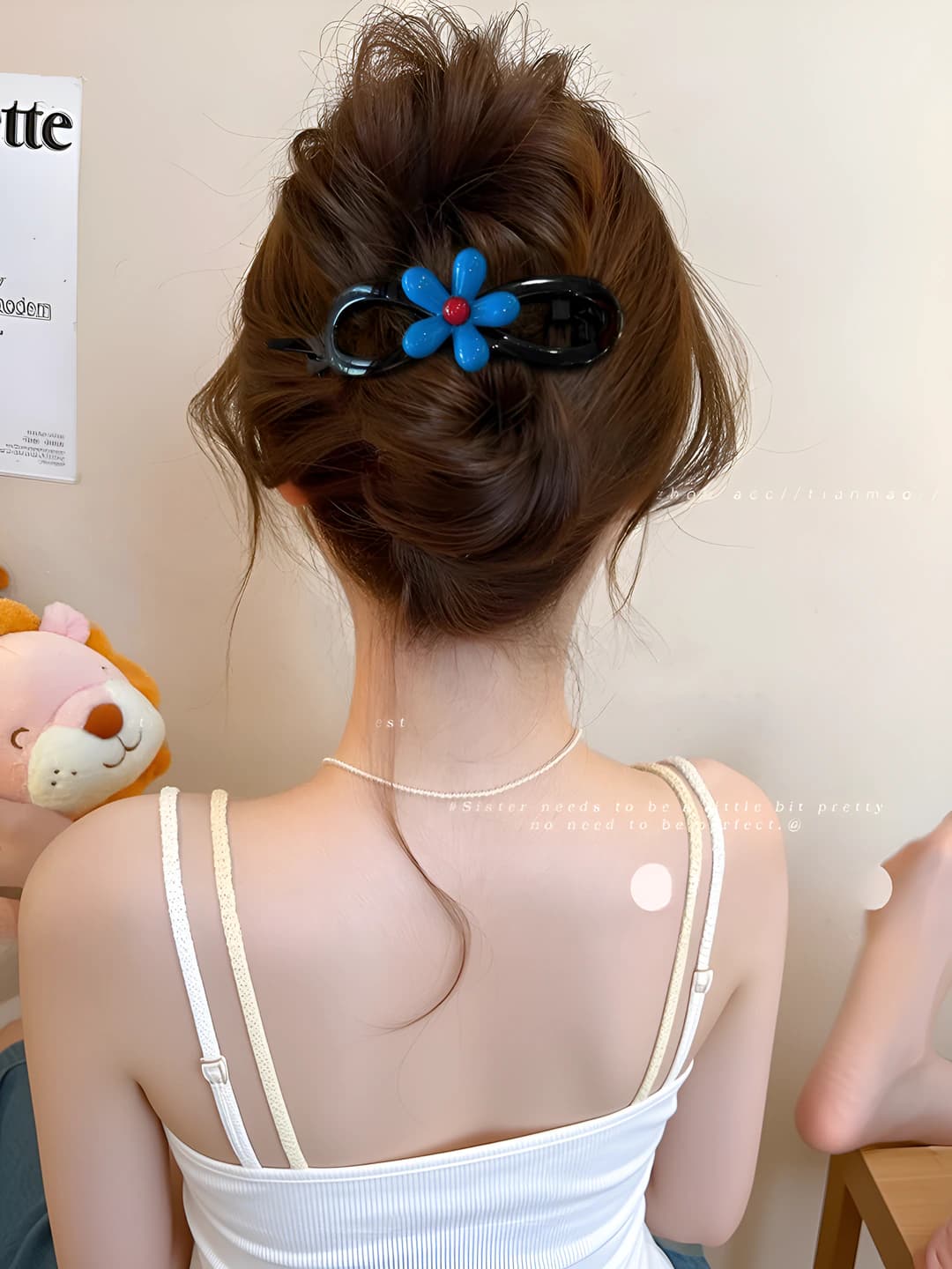1# Синие цветы зажим ~11 см