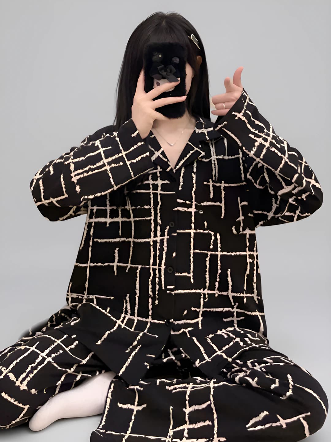 Black with White Lines