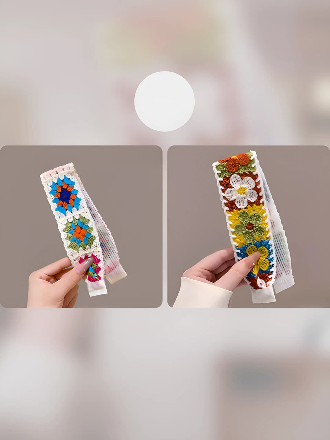 Colorful squares + colorful flowers, 2 pcs