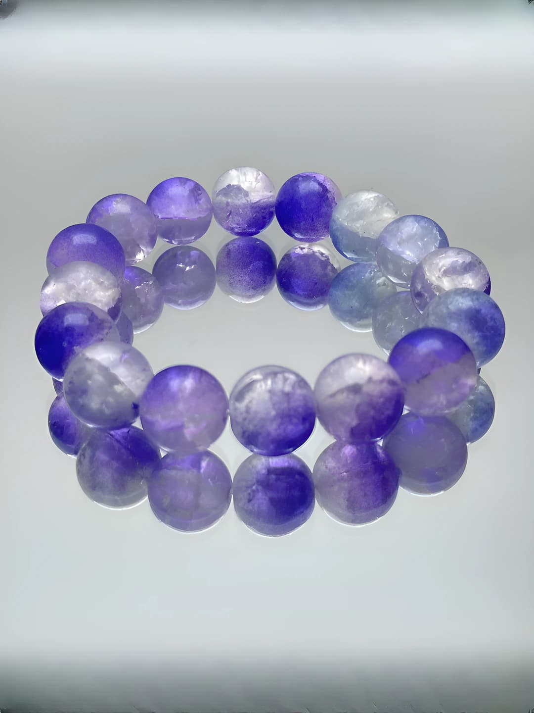 S301-12MM Blue-purple ice crack bracelet #SZ1207