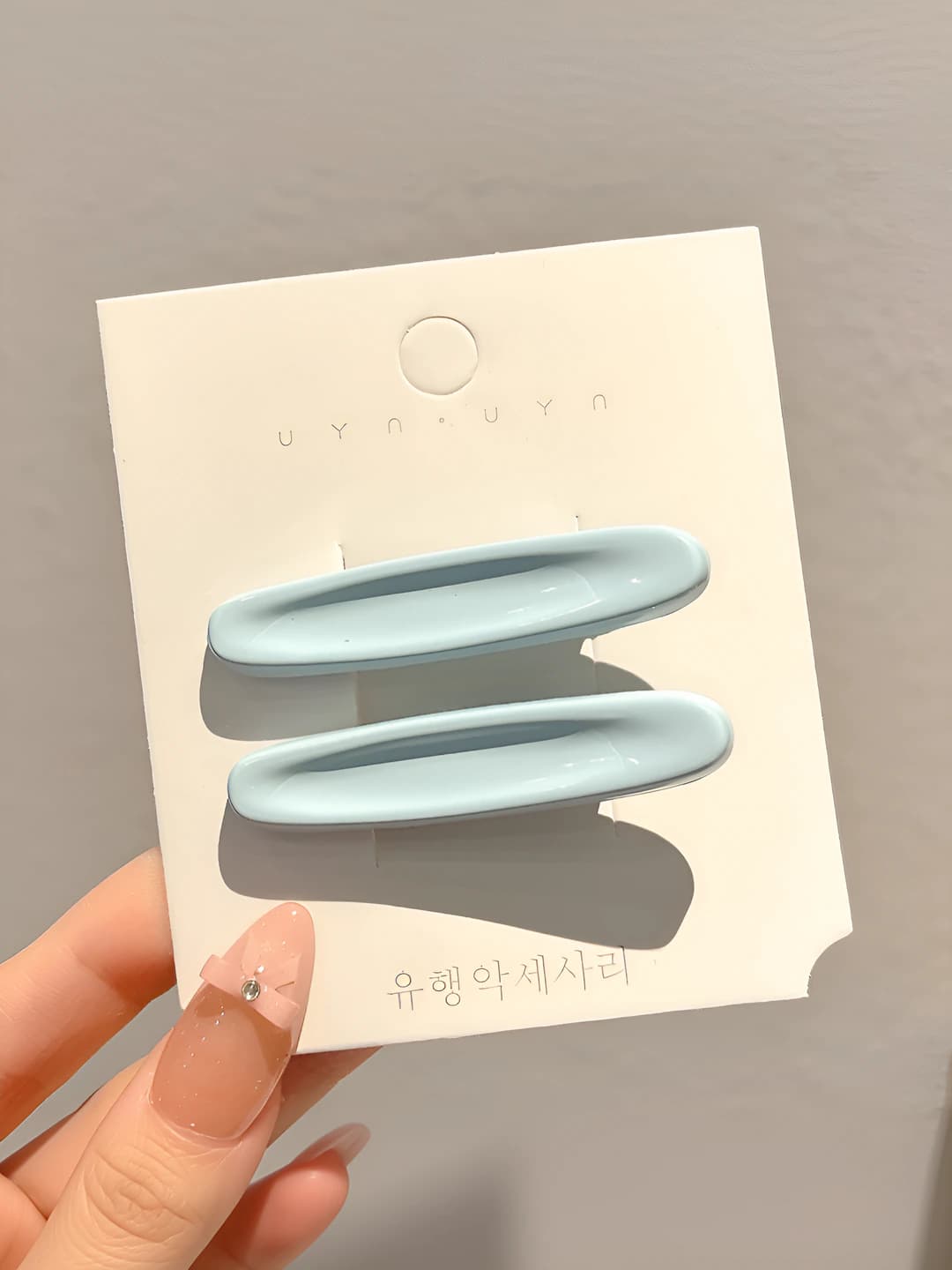 1# Rangli oval gulli soch to'g'asi Ko'k rang Juft ~5.2cm
