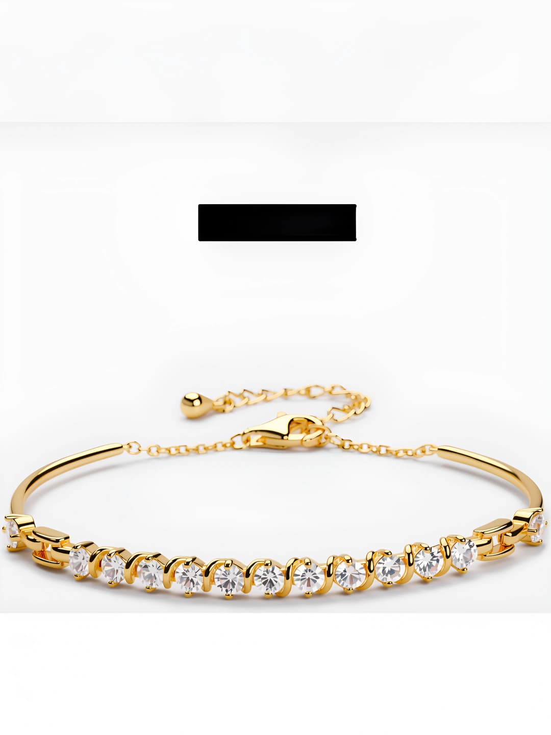 Women's brass alloy bracelet with 3.0mm moissanite simulants and electroplating