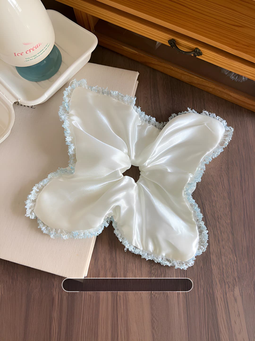 Blue large scrunchie - scarf
