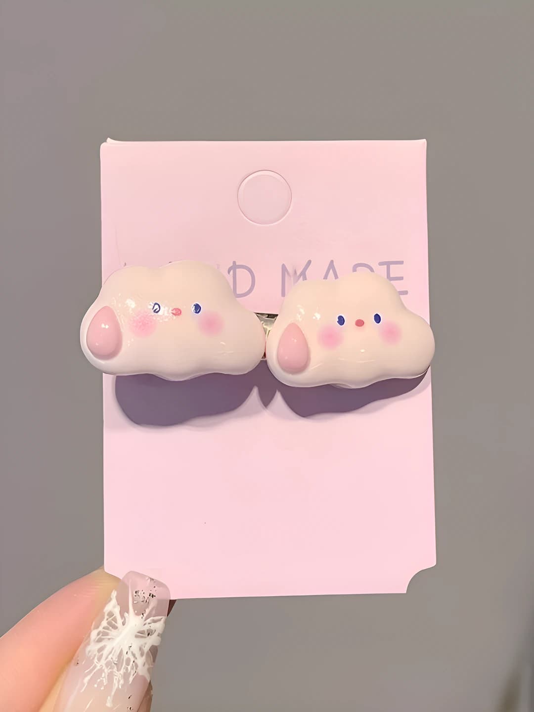 Pink Double Cloud Clip 4.5 cm