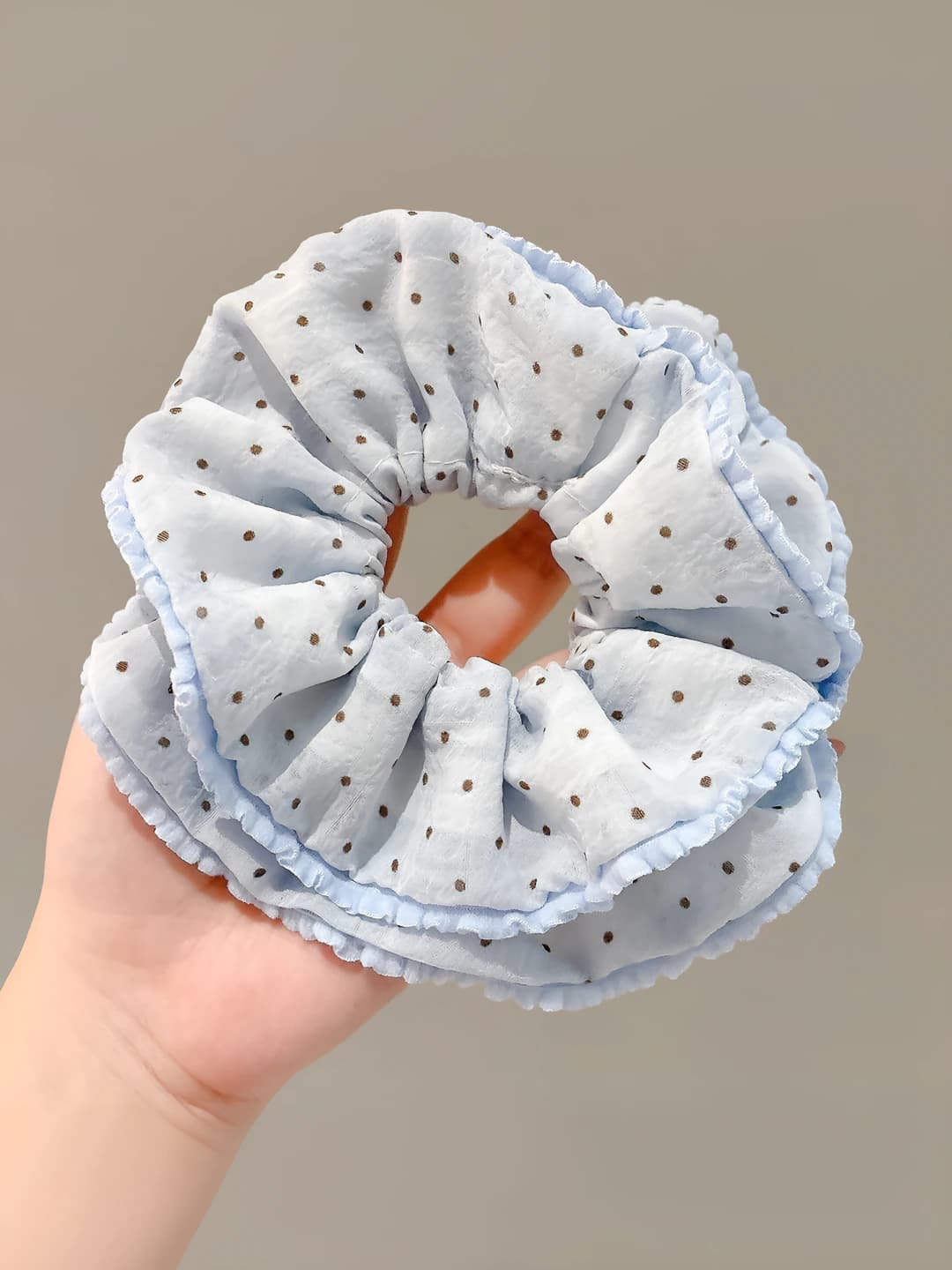 Blue, polka dot, 15 cm