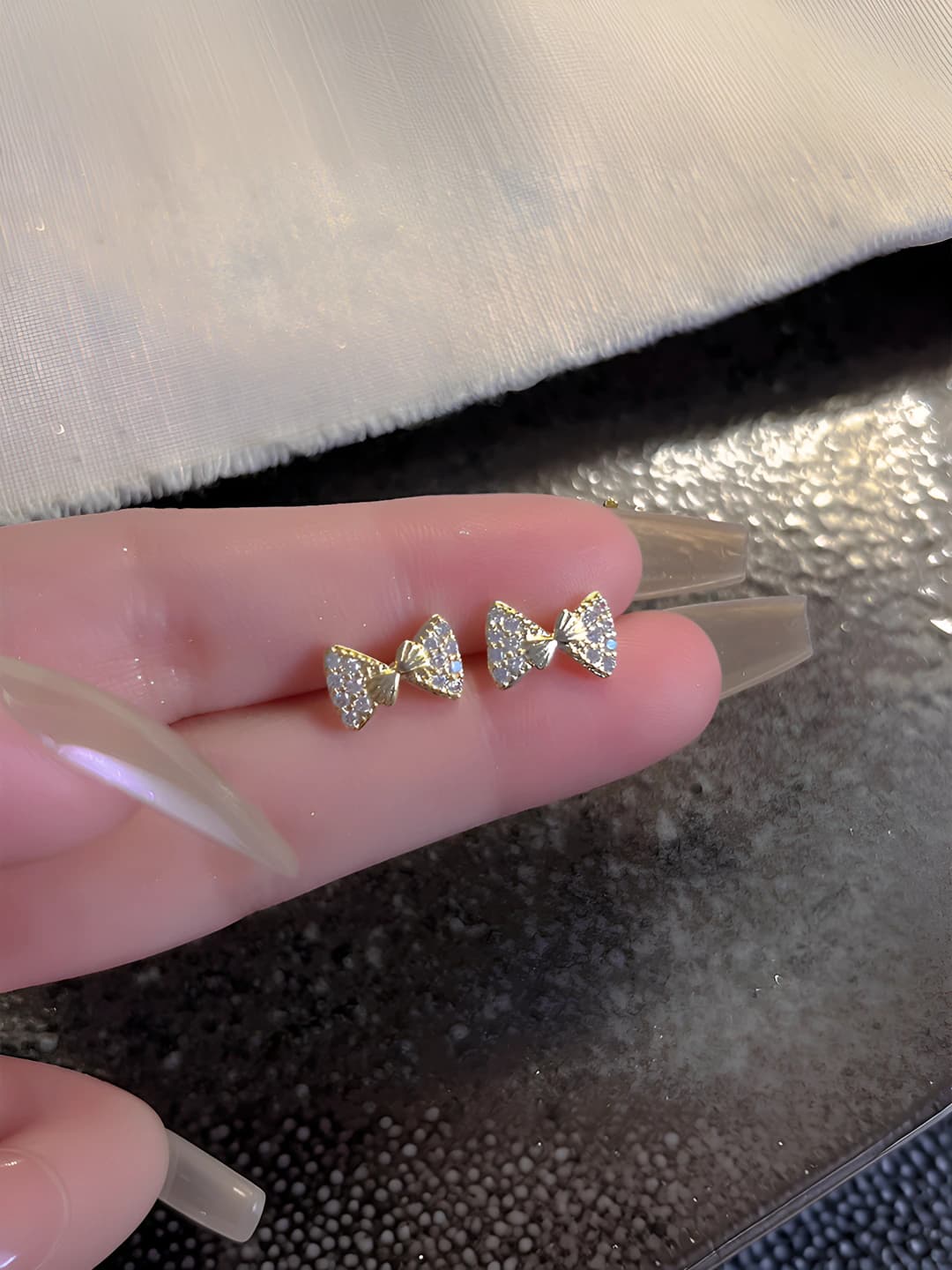 Women's 2026 mini elegant bow fashion stud earrings, Korean style, premium look