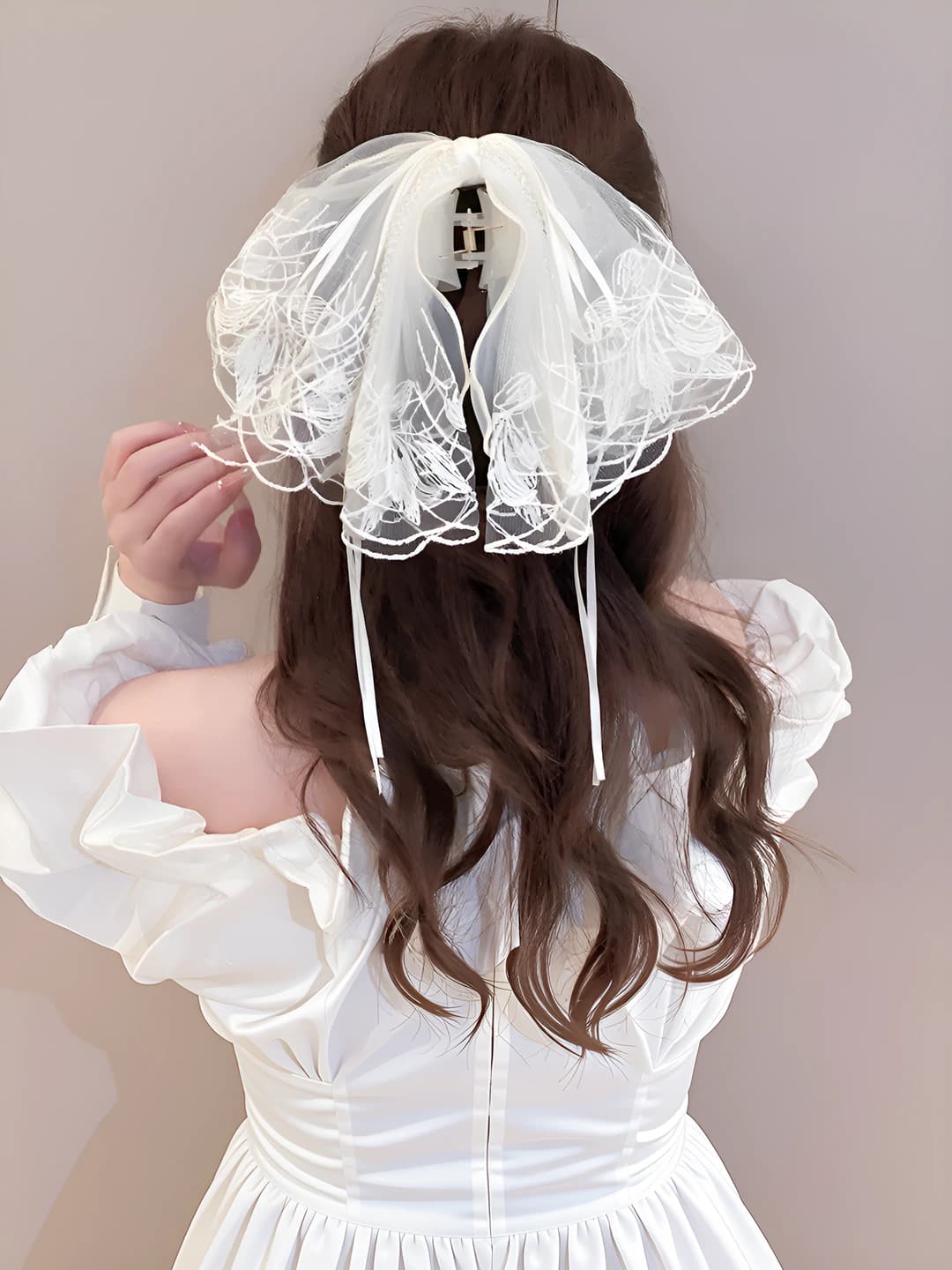 Hair clip, embroidered variant