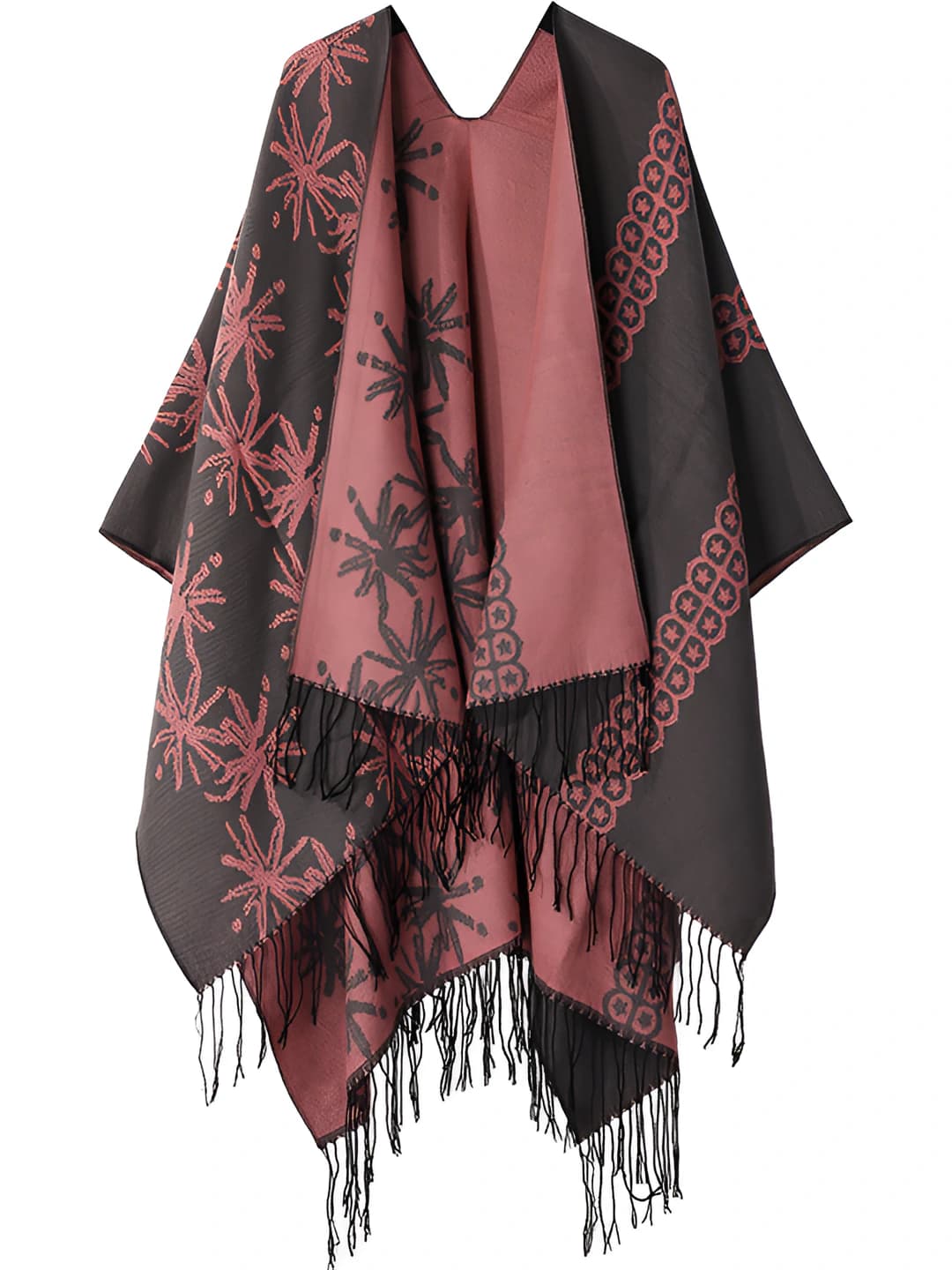 Flocked floral - Brown-pink