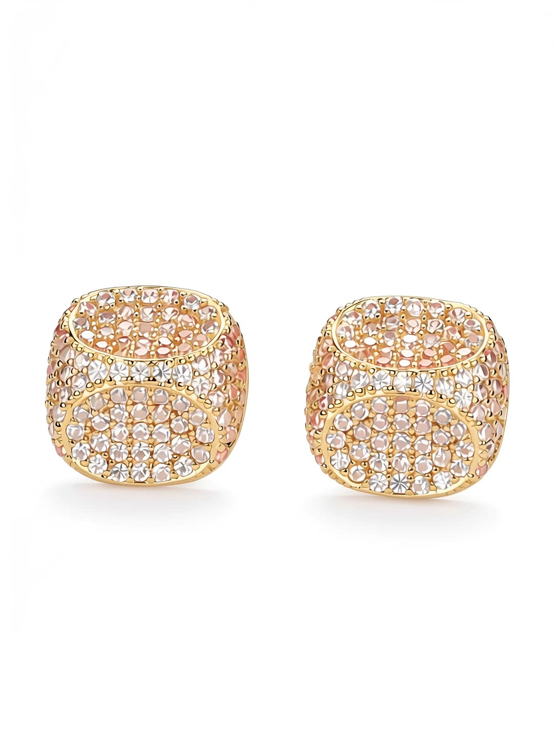 Women's copper alloy square zircon earrings, 2026 new design, minimalist style