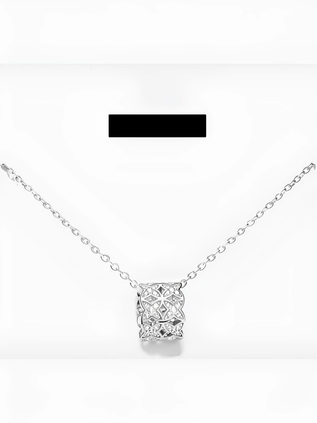 Women's bronze alloy necklace with zircon, double row, 41-50 cm length, sweet style, silver color, O chain, multi-layer
