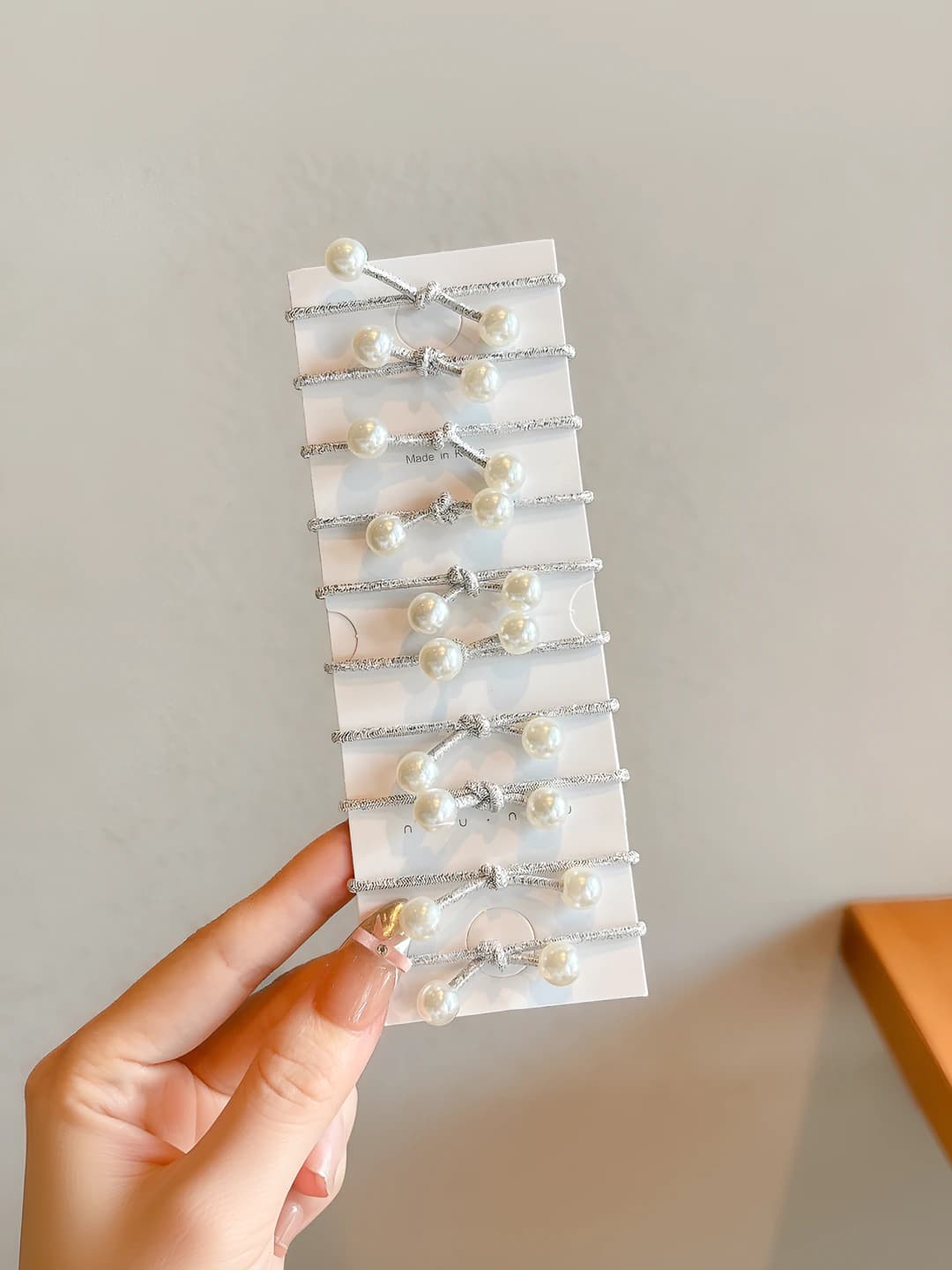 1# Silver knot small hair tie [10 pcs] ~3 cm