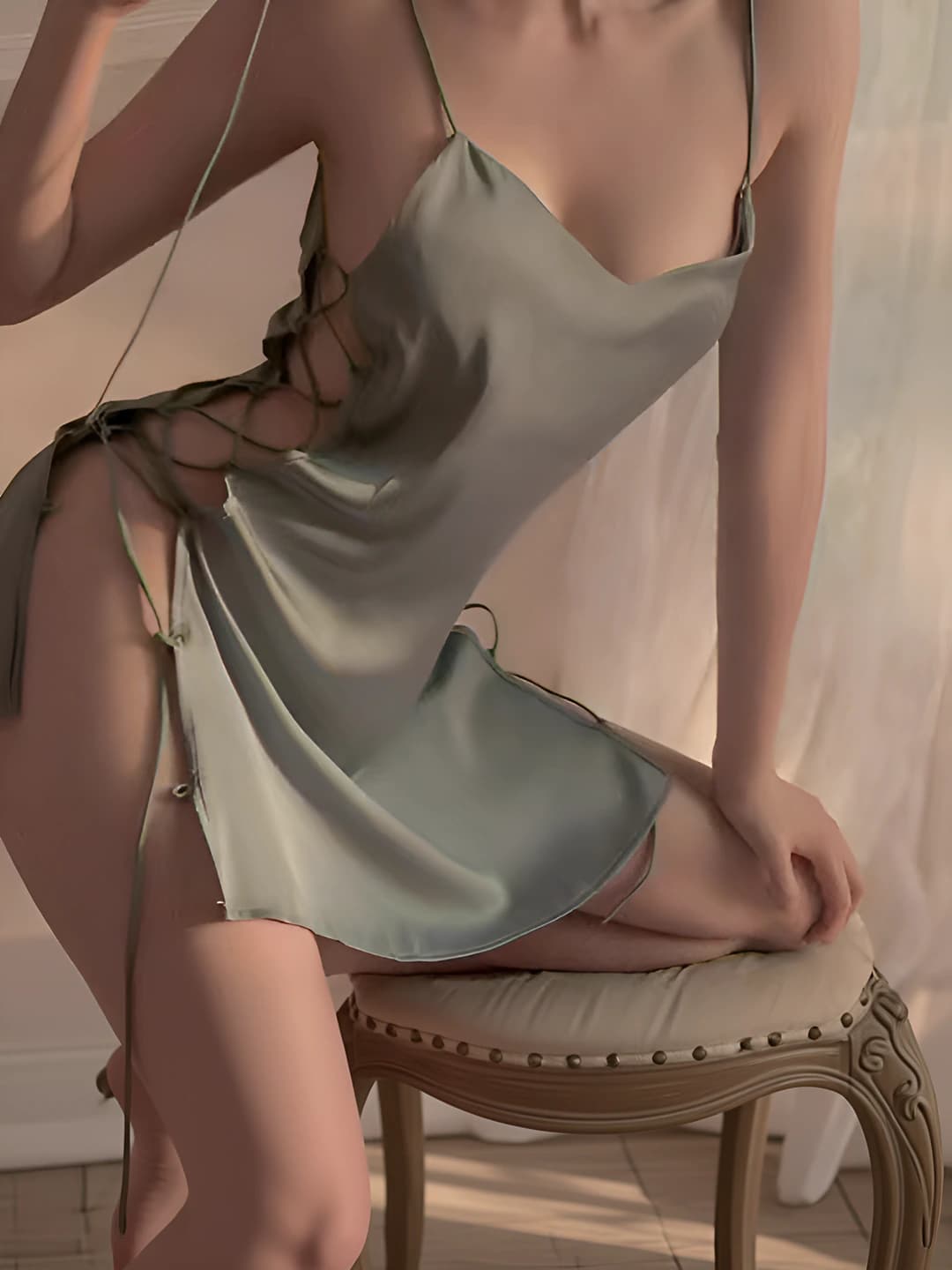 Green-grey nightgown + panties
