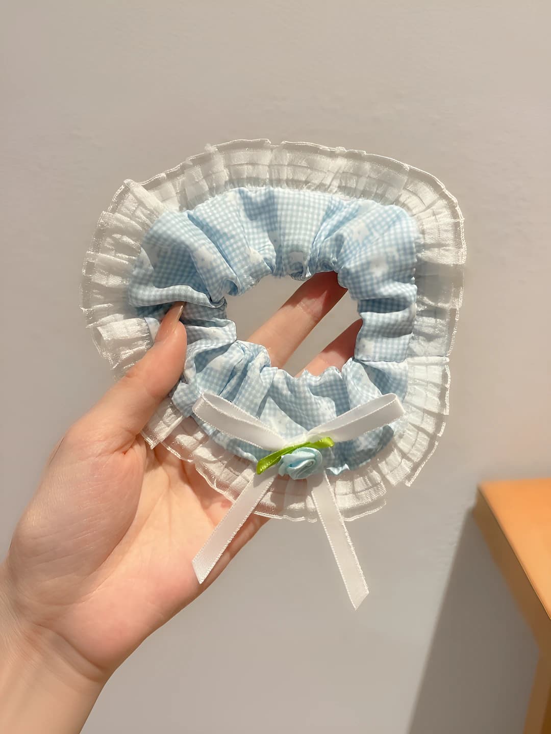 2# Moviy mayda gullar bow 12 sm