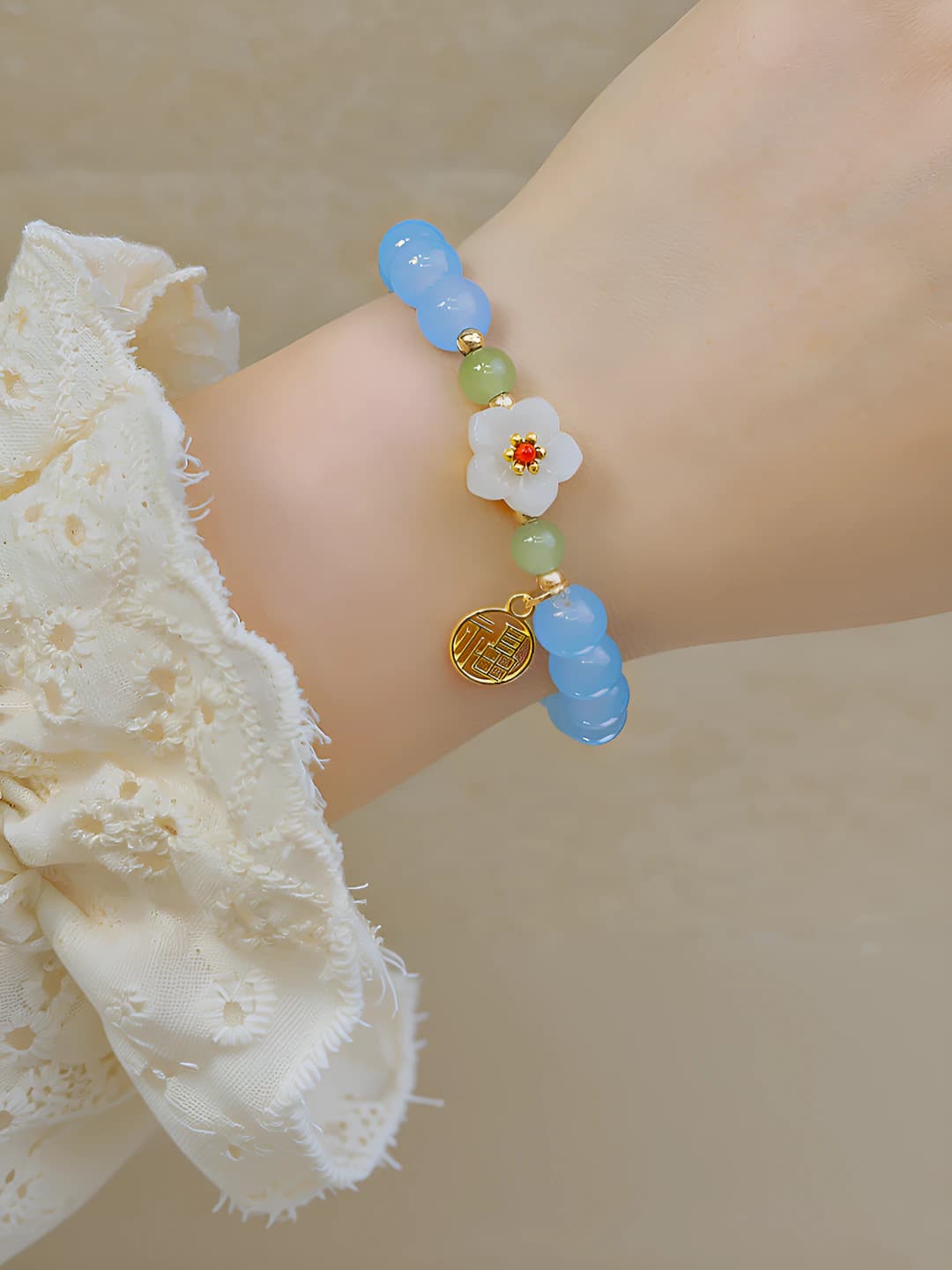 10# Blue beads - Lily of the valley