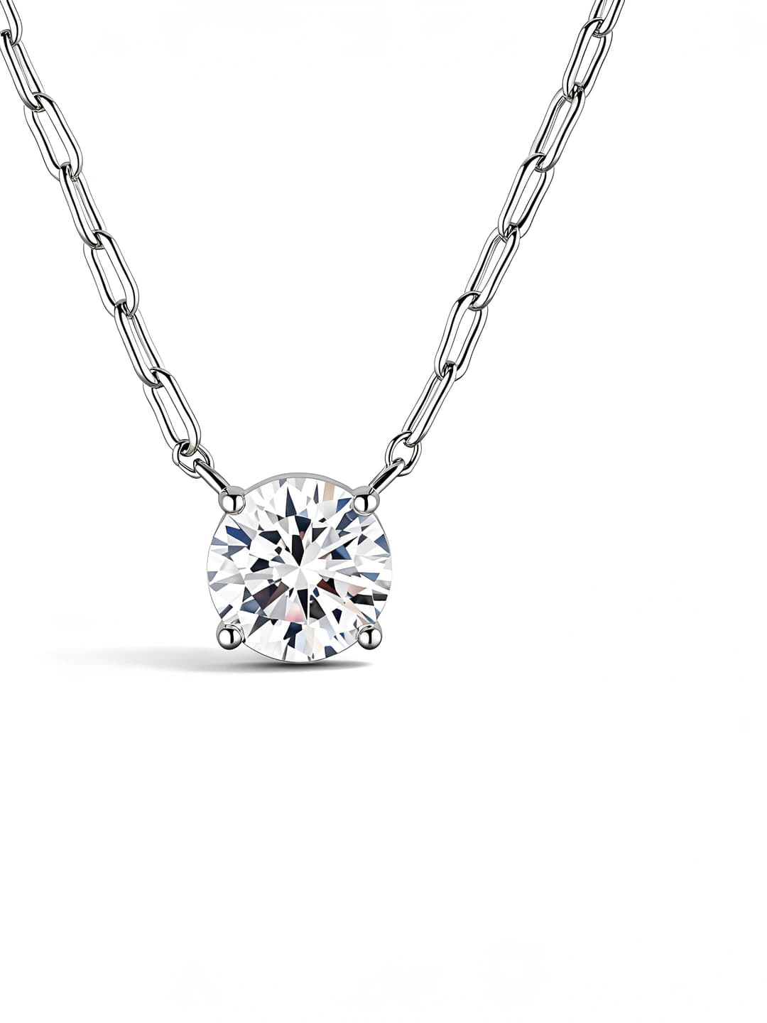 Женское ожерелье с цирконием и моissanite на цепочке из латунного сплава