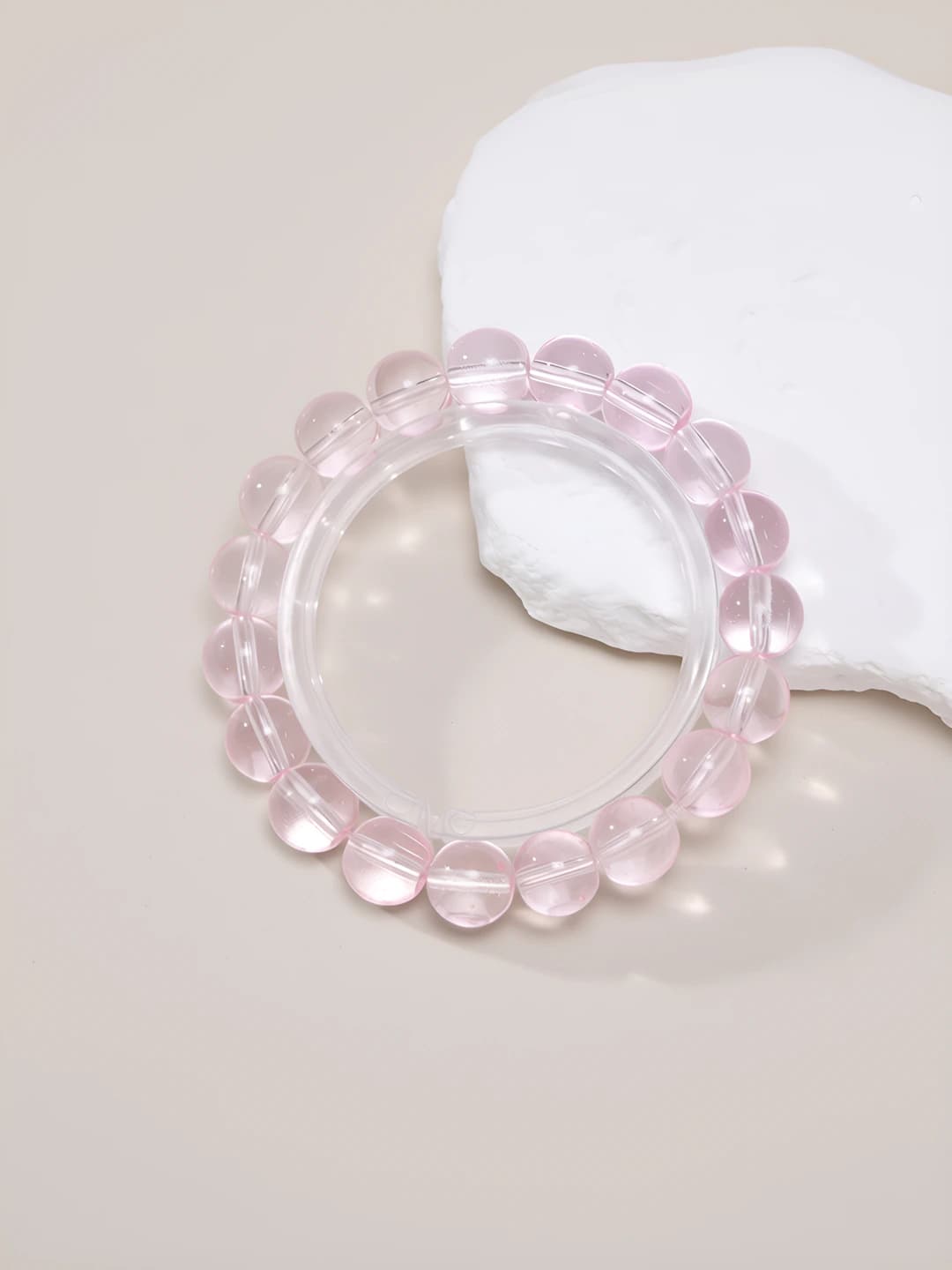 Ice-clear plain band, pink, 1mm