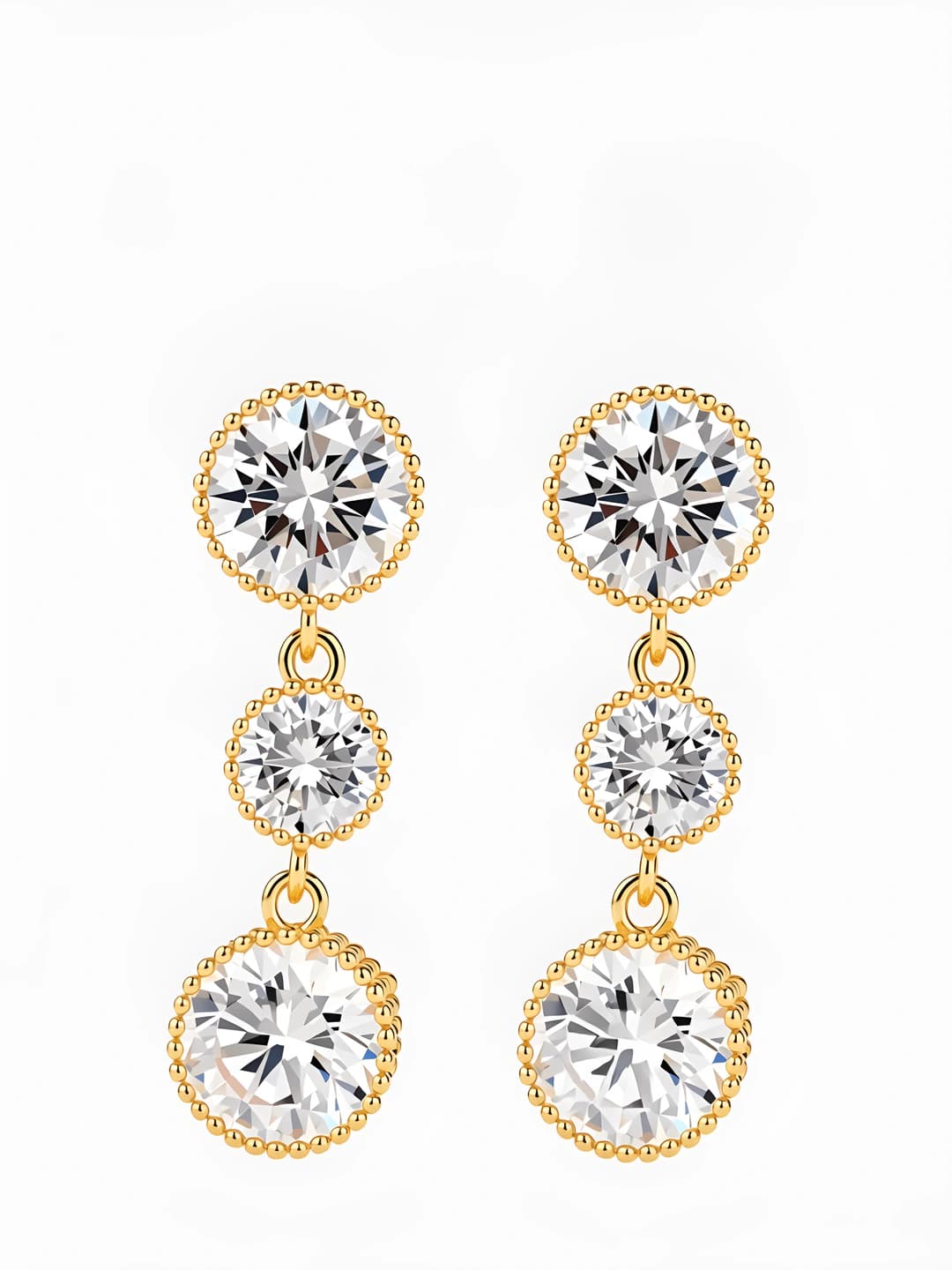 Women's zircon tassel stud earrings in Chanel style