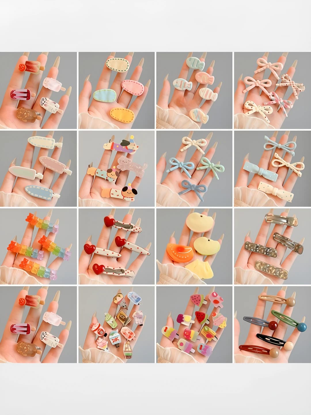 Women's seamless hair clips: 2026 new style side clips for bangs, design elements with heart, bow, star and pattern