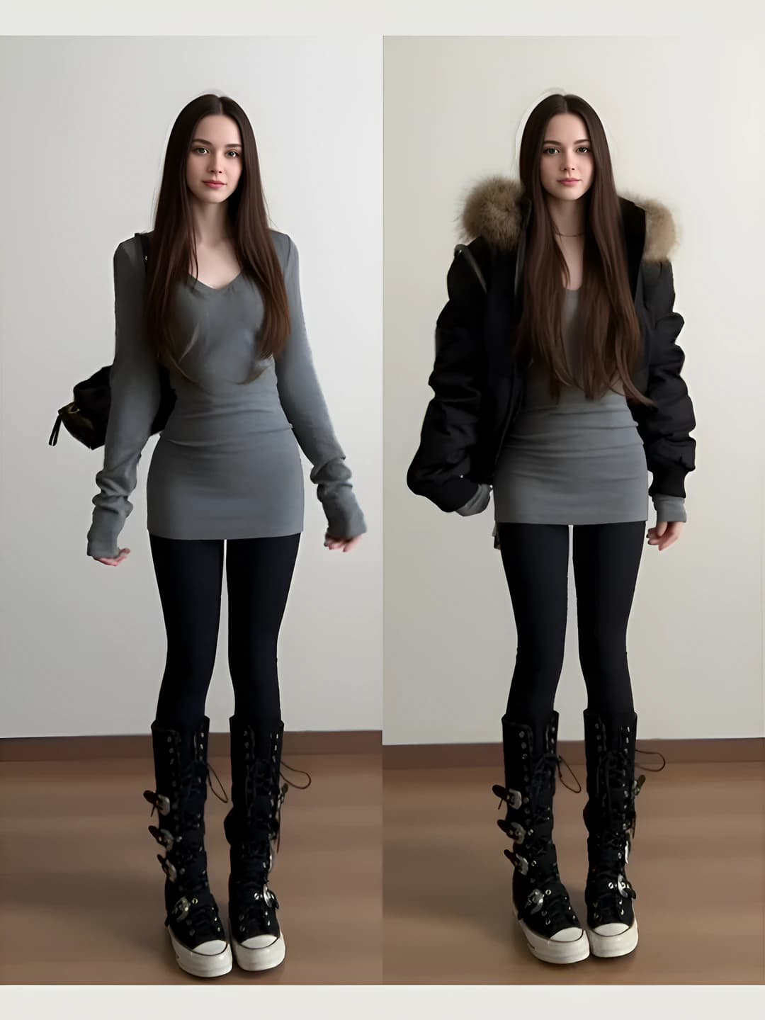 Дымчатый серый (V-вырез, средний)