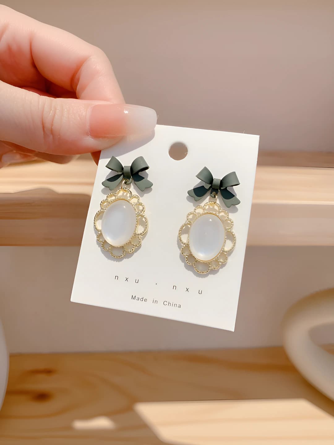 1# Oval eye butterfly earrings
