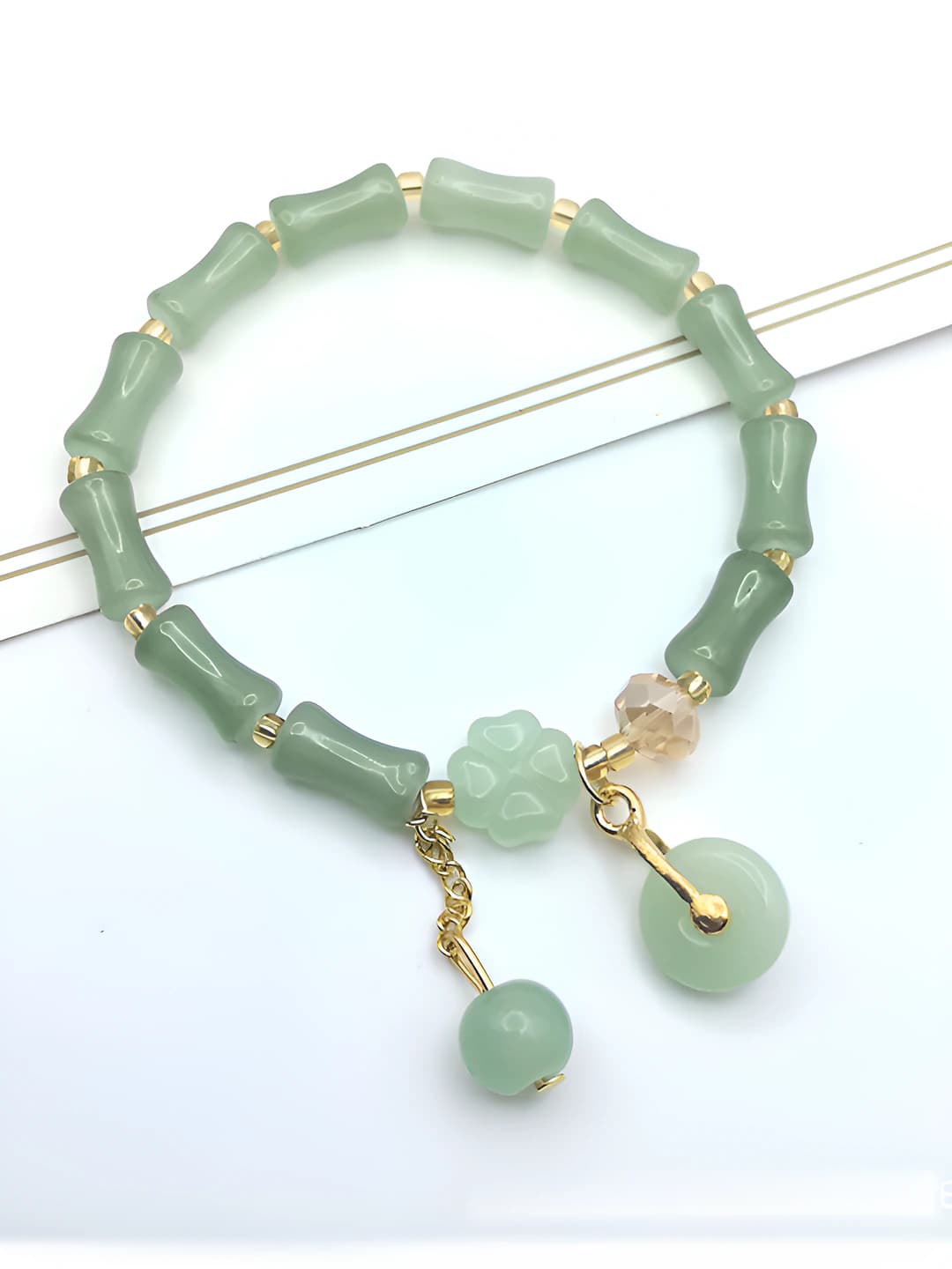 Donglin jade bamboo green safety buckle #SZ626