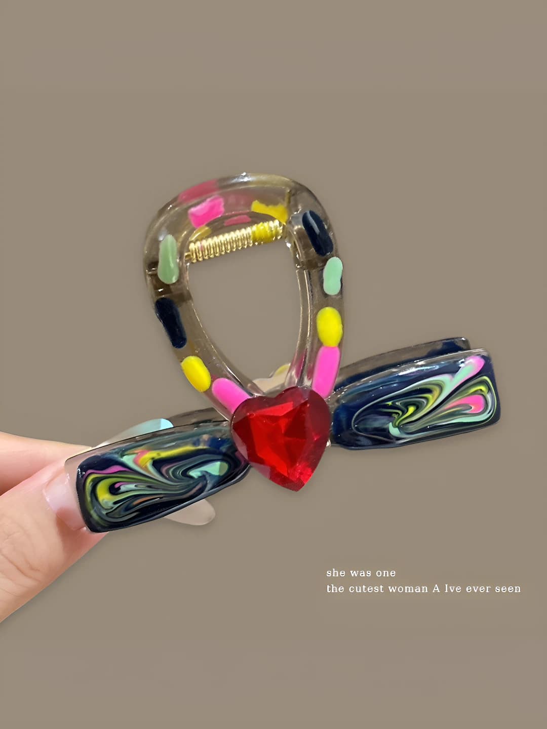 Multicolour heart clip ~8 cm