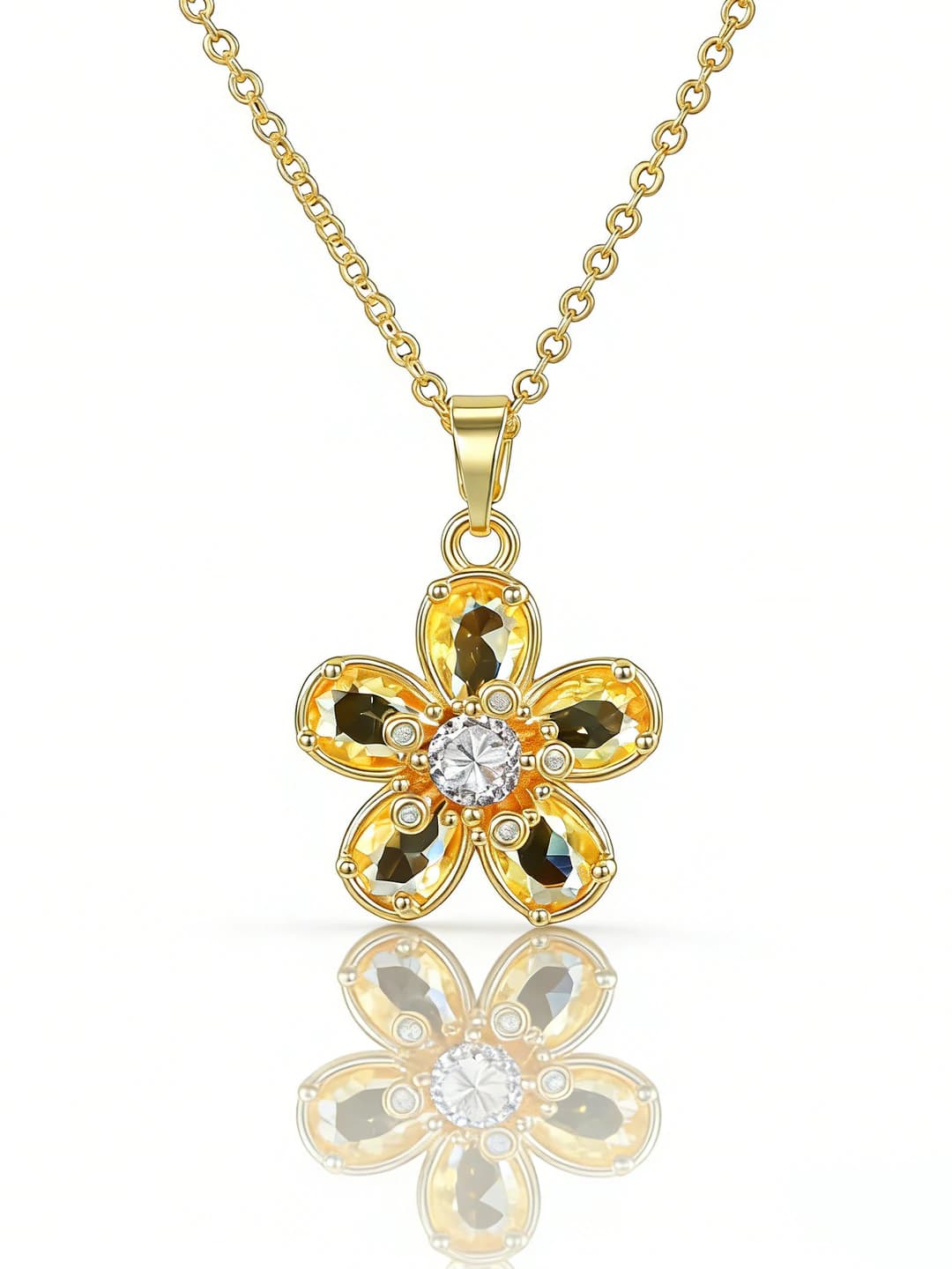 Women's colorful zircon clavicle chain, copper alloy, electroplating, 41-50 cm, little chanel style jewelry