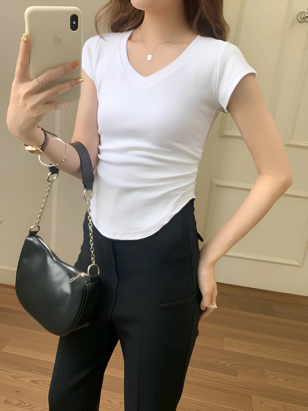 White [Side pleats]